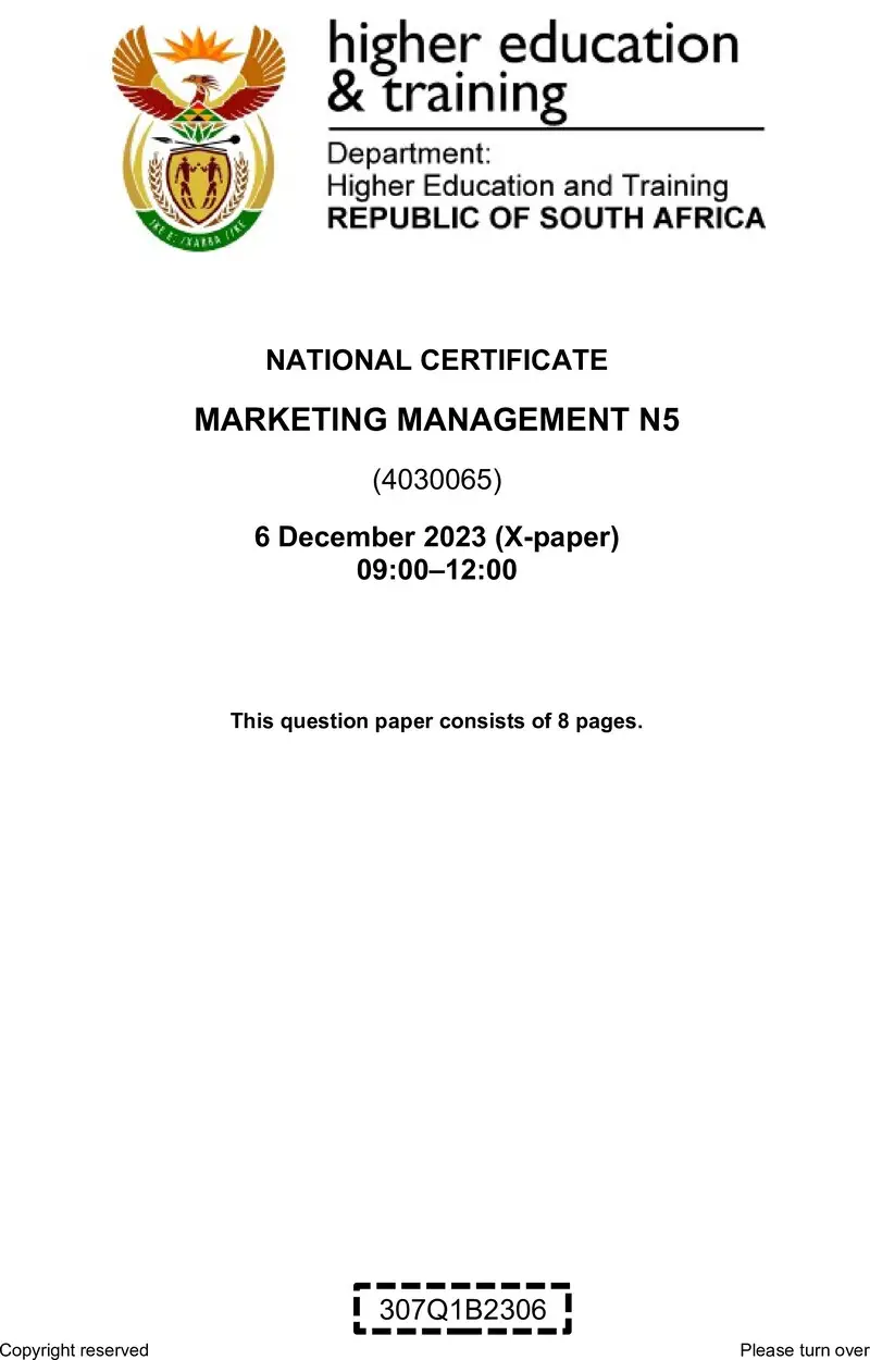 Marketing Management N5 QP Nov 2023 Edited Fopma preview