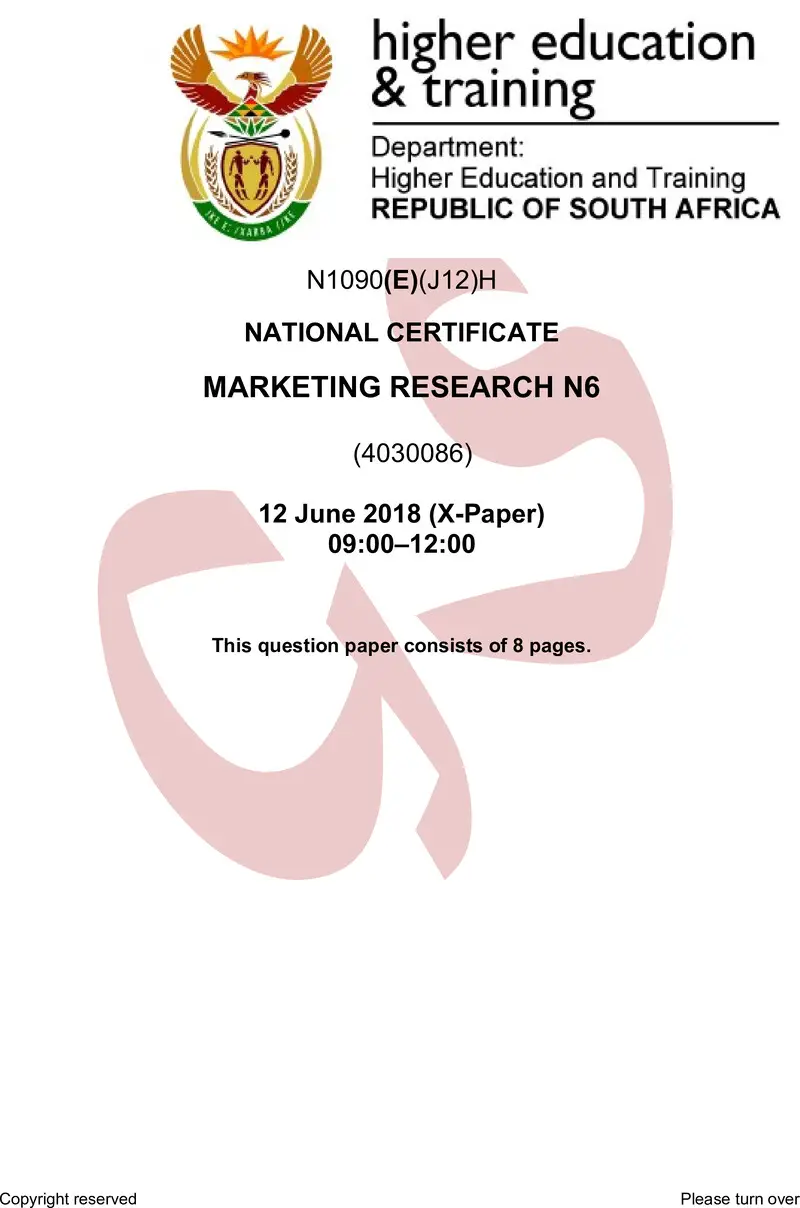 Marketing Research N6 QP Jun 2018 preview