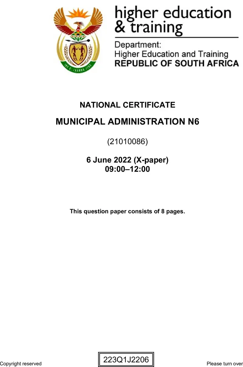 Administration N6 June QP 2022 Edited Fopma preview