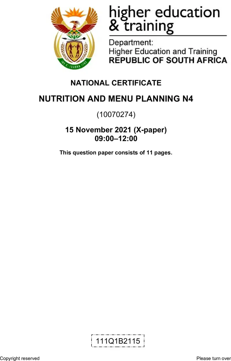 And Menu Planning N4 Nov QP 2021 preview
