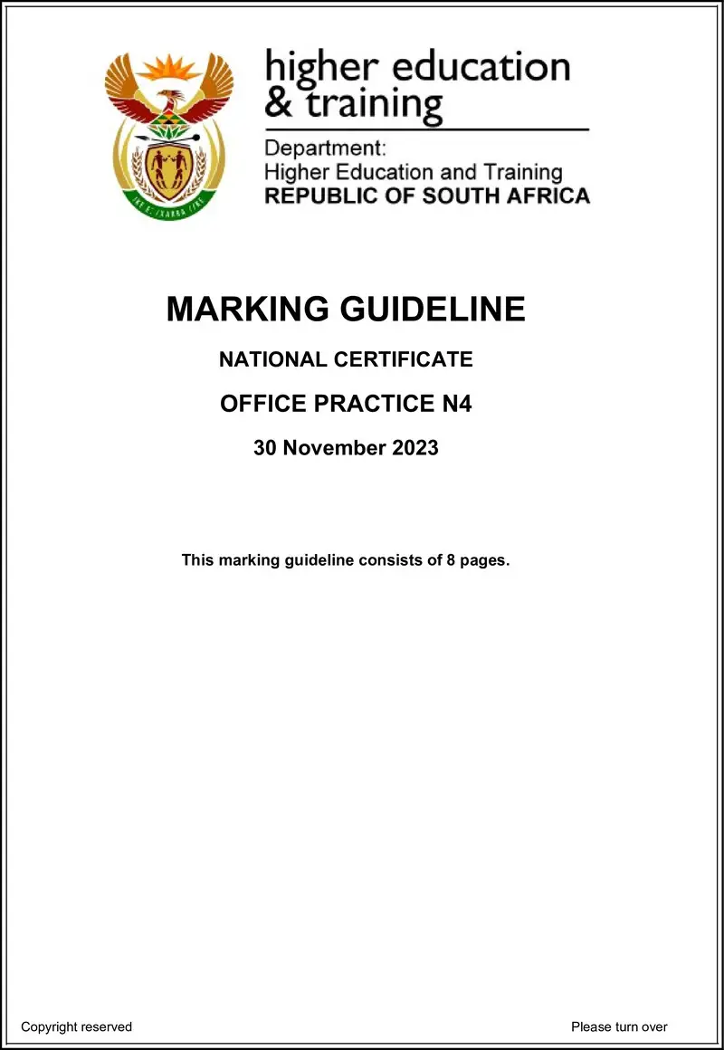 Office Practice N4 MEMO Nov 2023 Edit preview