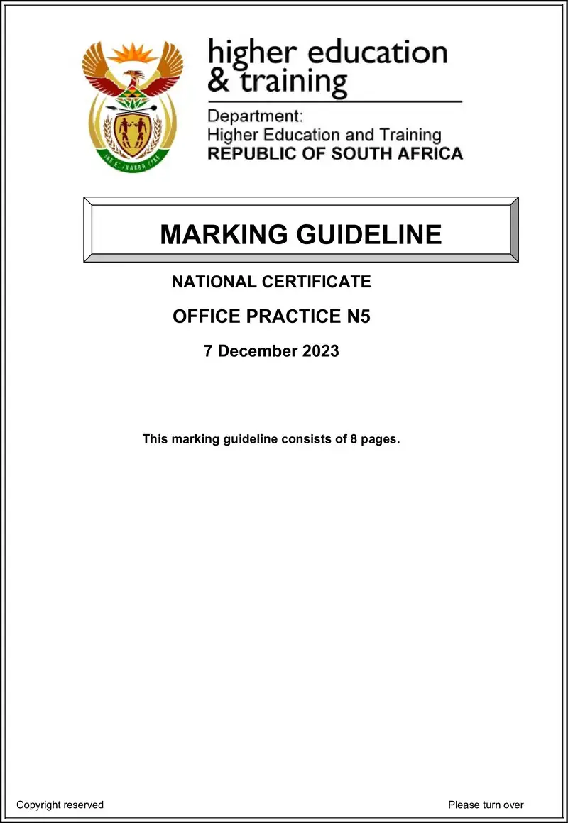 Office Practice N5 Nov MEMO 2023 Edited preview