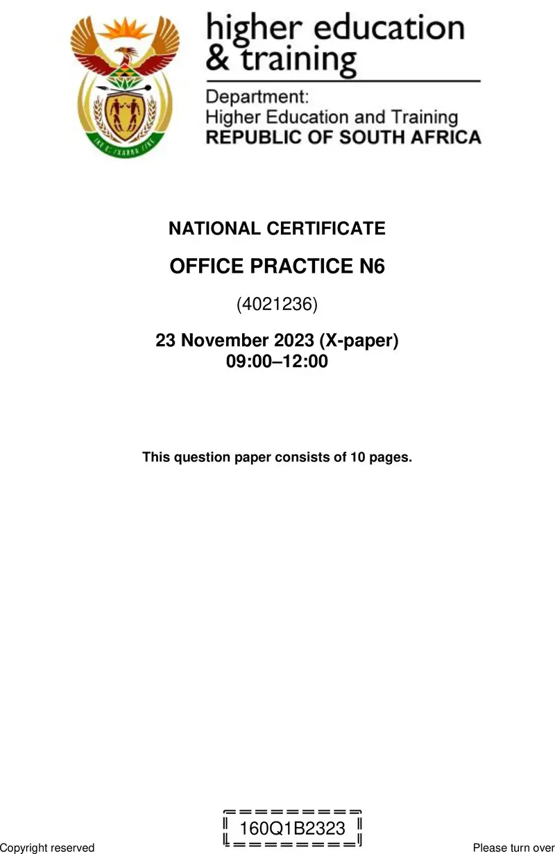 Office Practice N6 QP Nov 2023 preview