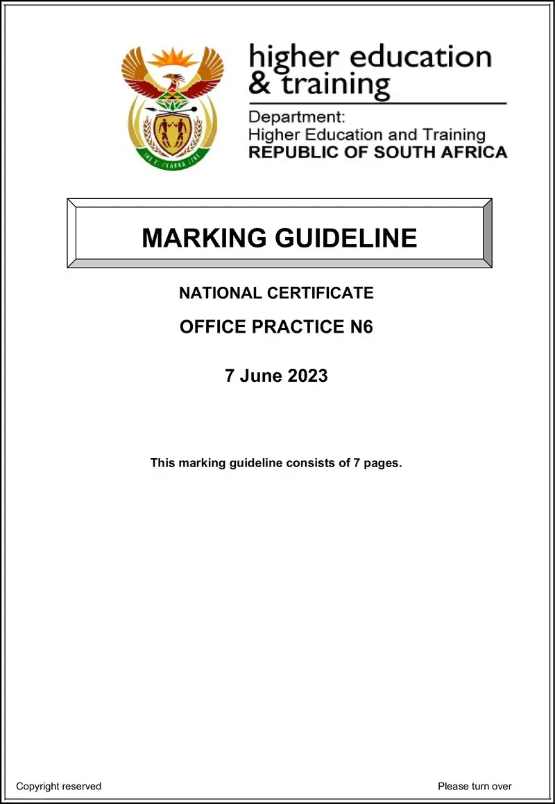 Practice N6 June MEMO 2023 Edit preview
