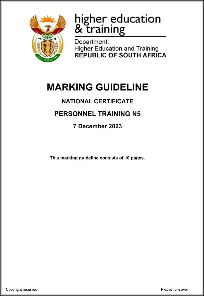 Personnel Training N5 Nov MEMO 2023 Edit preview