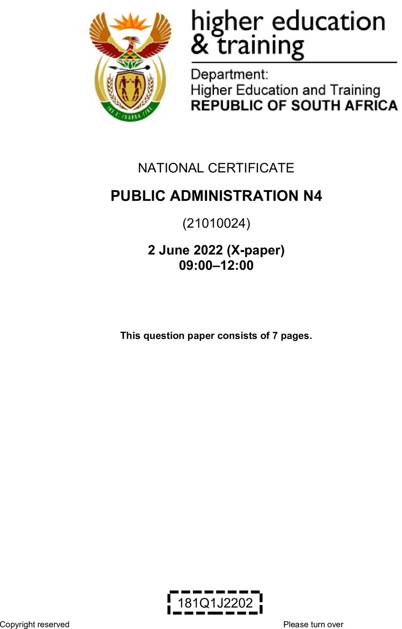 Administration N4 QP Jun 2022 Watson preview