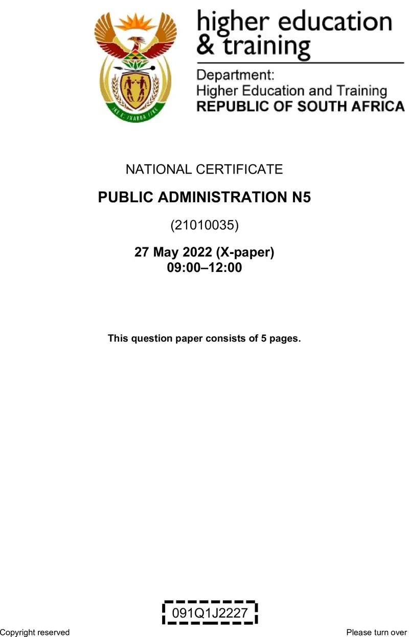 Administration N5 QP June 2022 Edit Posthumus preview