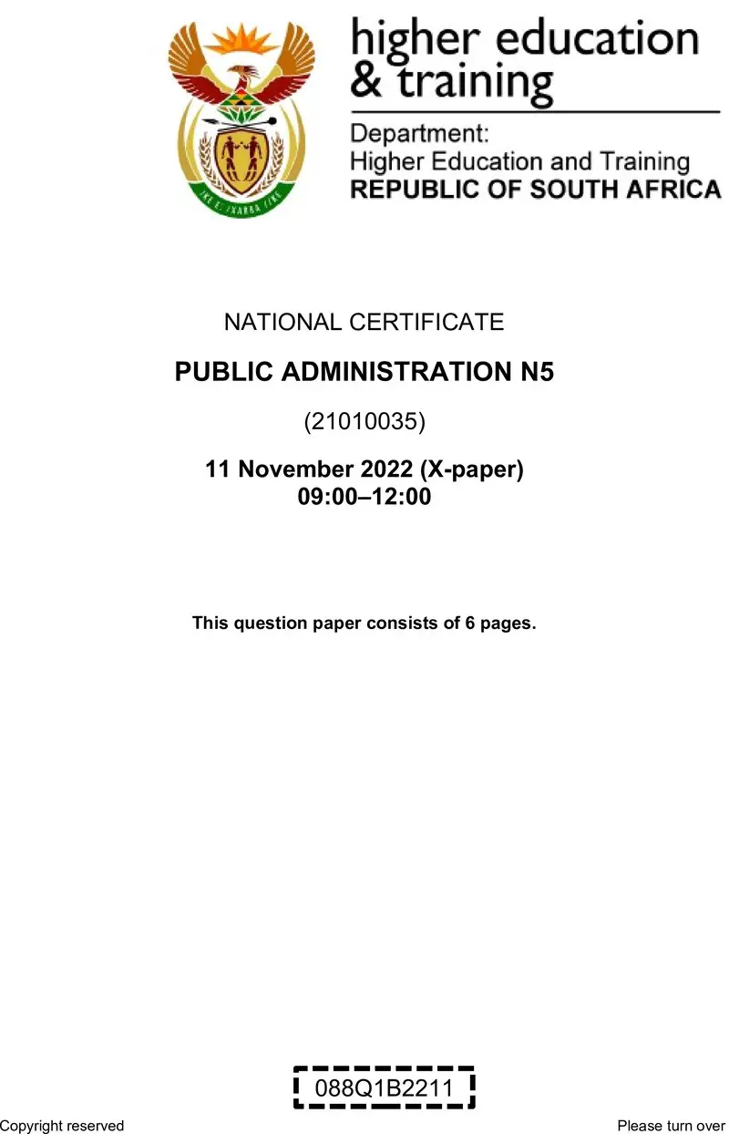 Administration N5 QP Nov 2022 Tromp preview