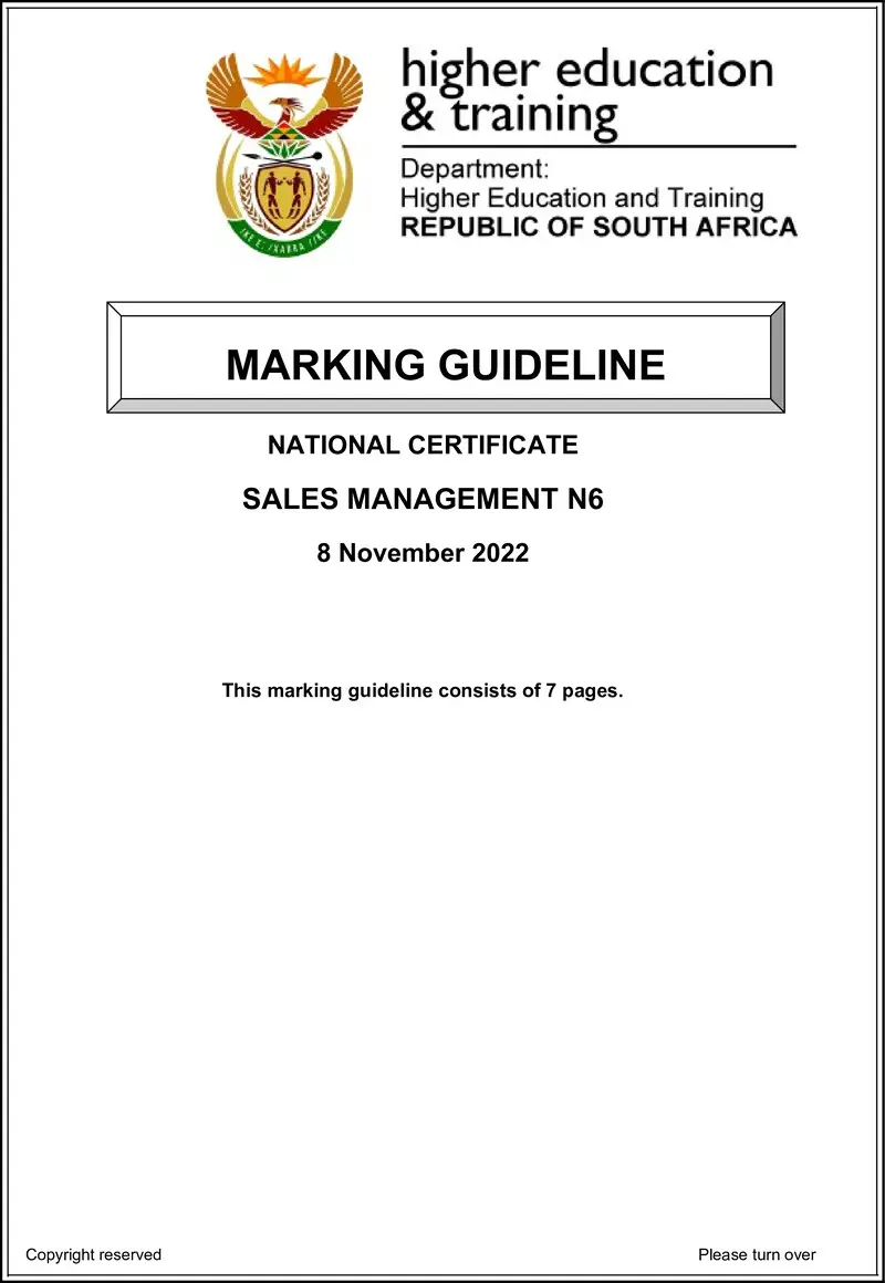 Management N6 MEMO Nov 2022 preview