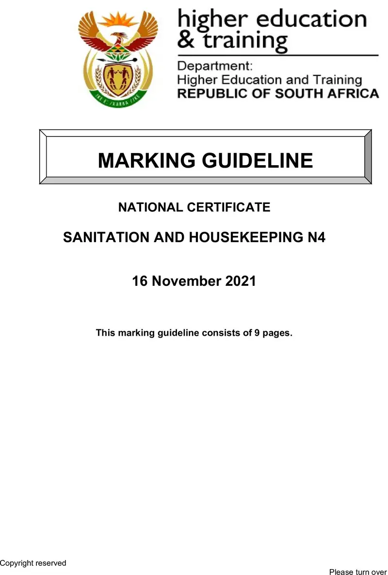 And Housekeeping N4 MEMO Nov 2021 Edited L Posthumus preview