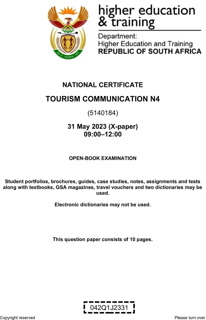 Communication N4 QP Jun 2023 Van Zyl S preview