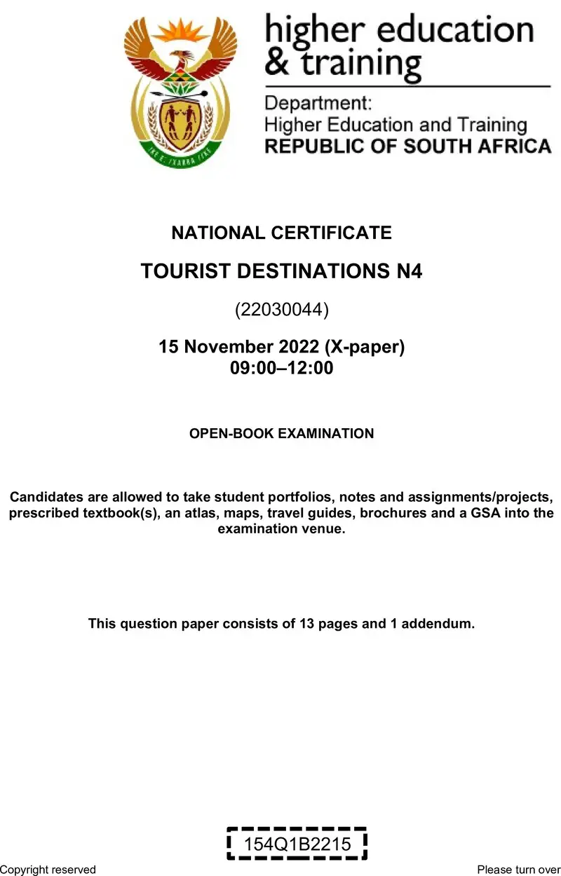 Tourist Destinations N4 QP Nov 2022 Edited Ettienne Duplicated preview