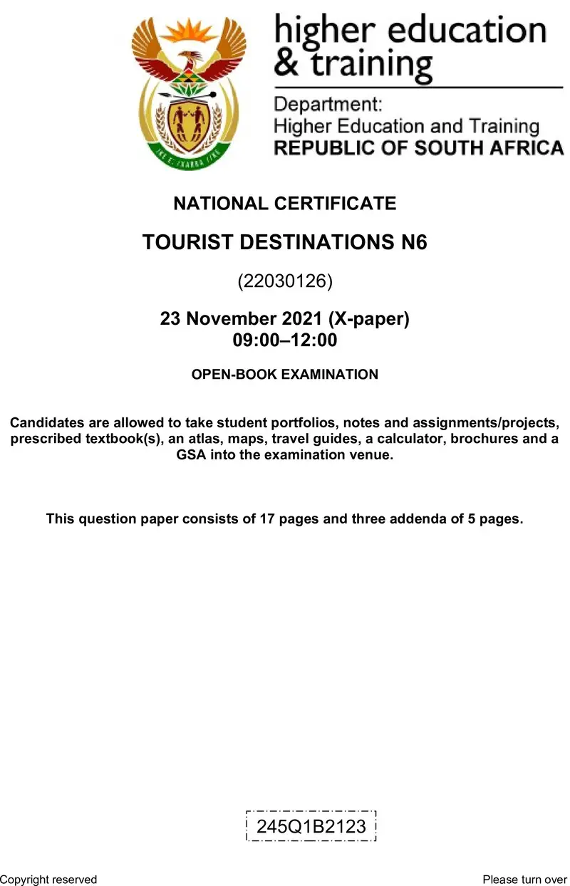 Destinations N6 QP Nov 2021 preview