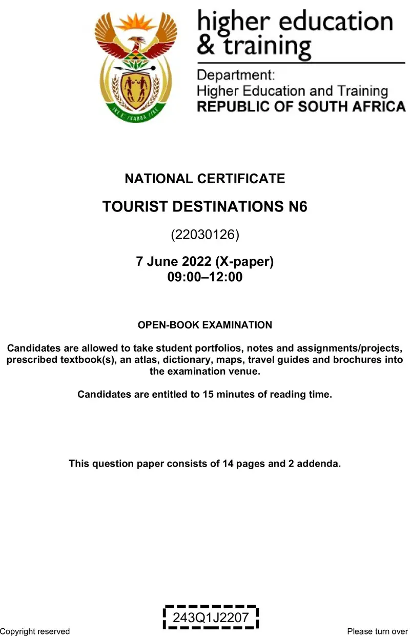 Destinations N6 QP June 2022 De Jager preview