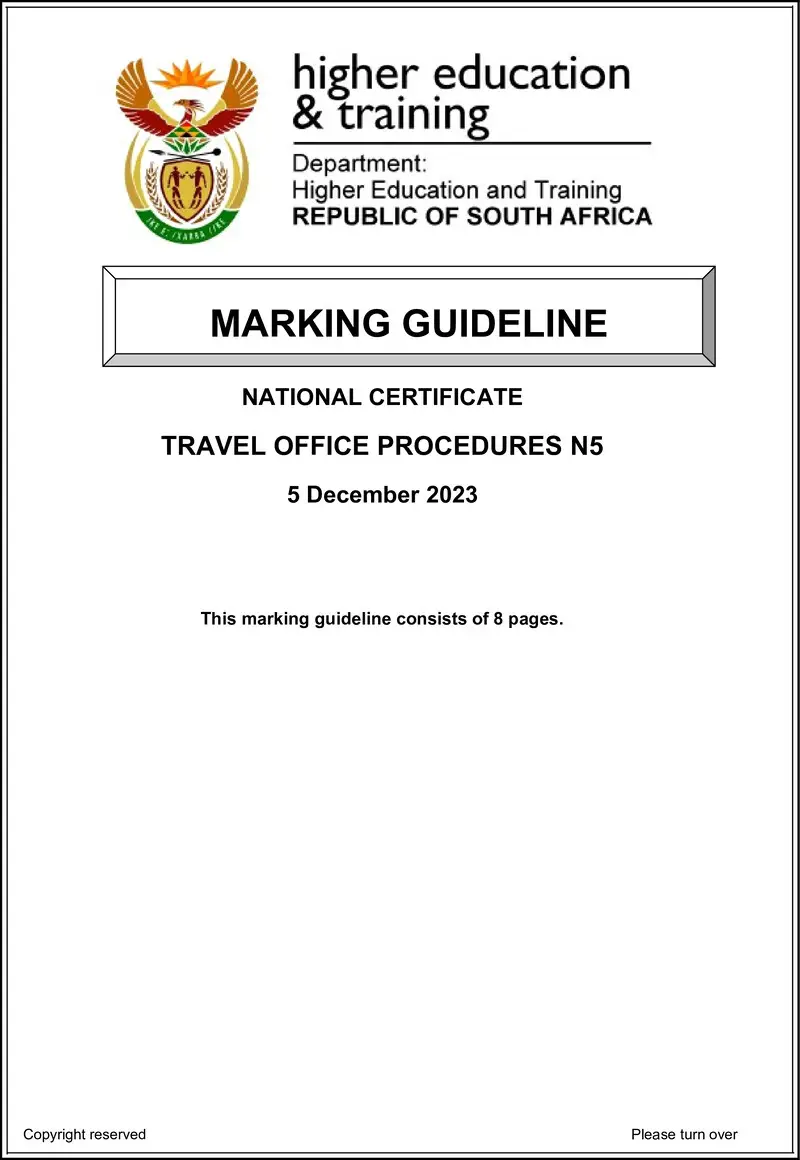 Travel Office Procedures N5 MEMO Nov 2023 Edited preview
