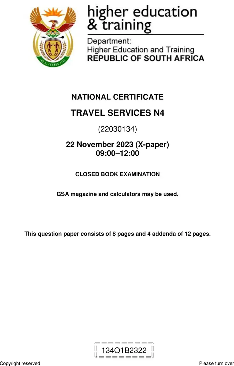 Travel Services N4 QP Nov 2023 preview