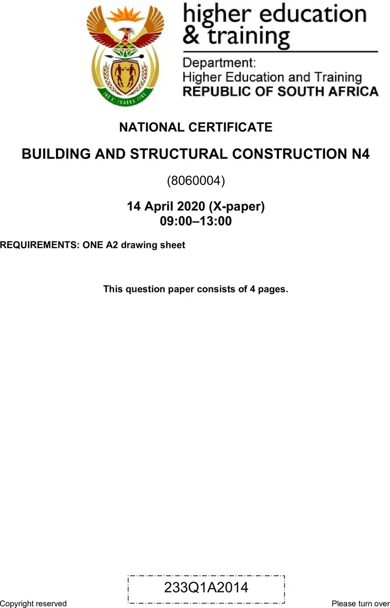 T130 Building And Structural Construction N4 QP Apr 2020 preview