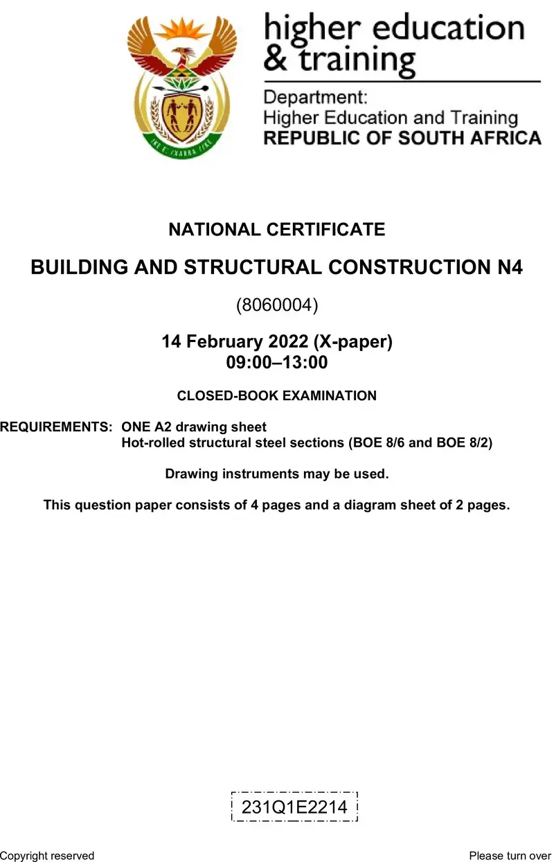T130 Building And Structural Construction N4 QP April 2022 preview