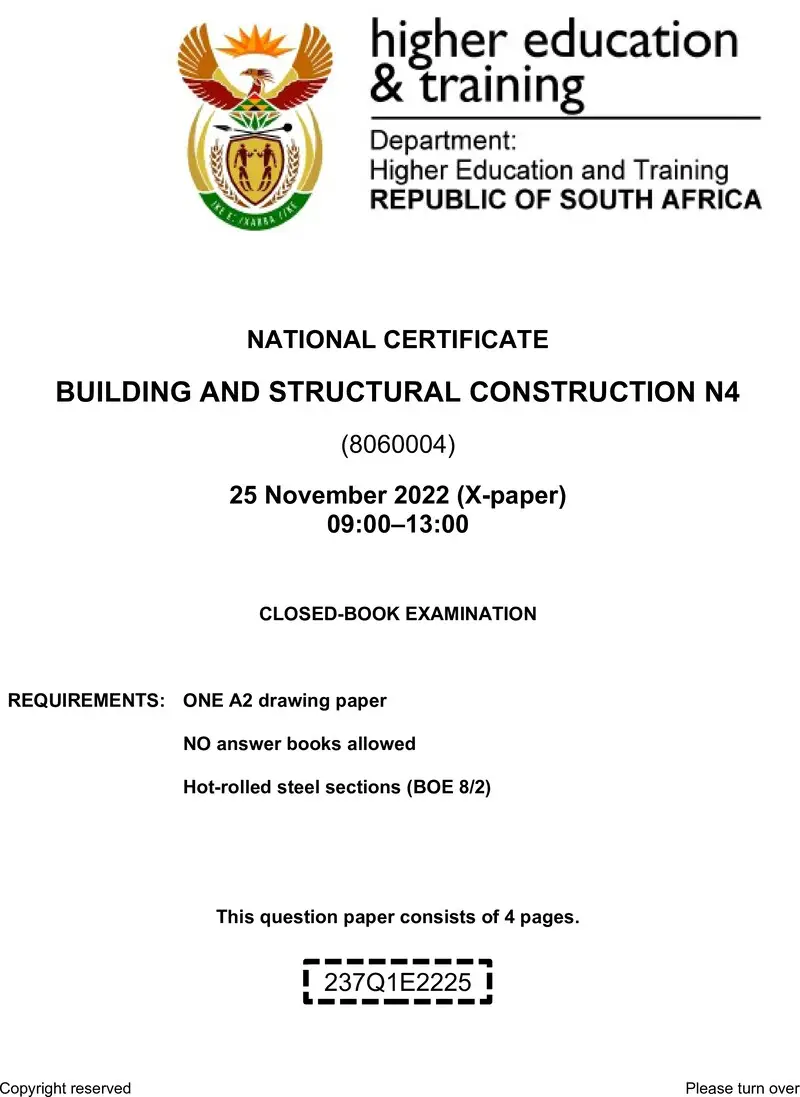 T130 Building And Structural Construction N4 QP Nov 2022 Edited preview