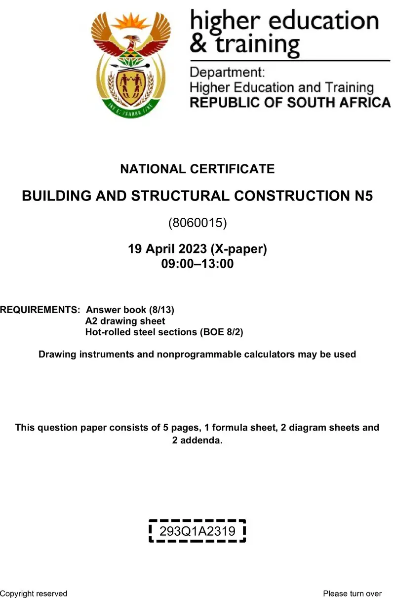 T140 Building And Structural Construction N5 QP April 2023 preview