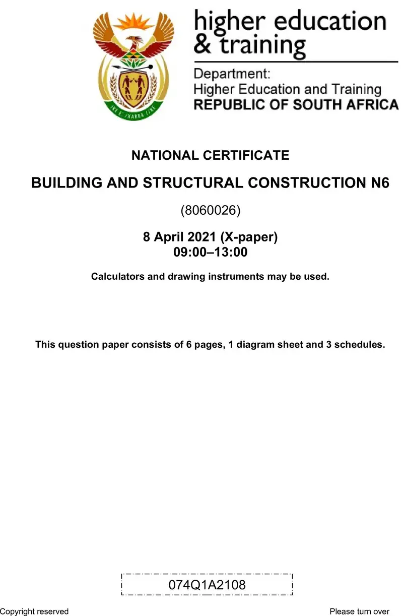 T150 Building And Structural Construction N6 QP Apr 2021 preview
