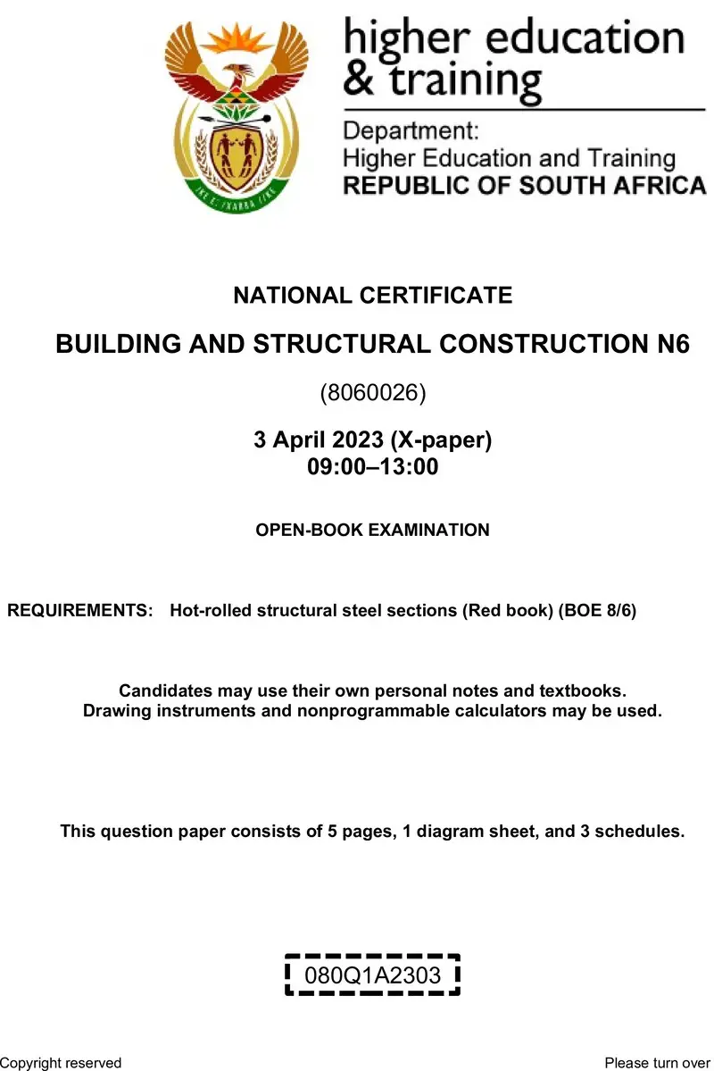 T150 Building And Structural Construction N6 QP April 2023 Edited preview
