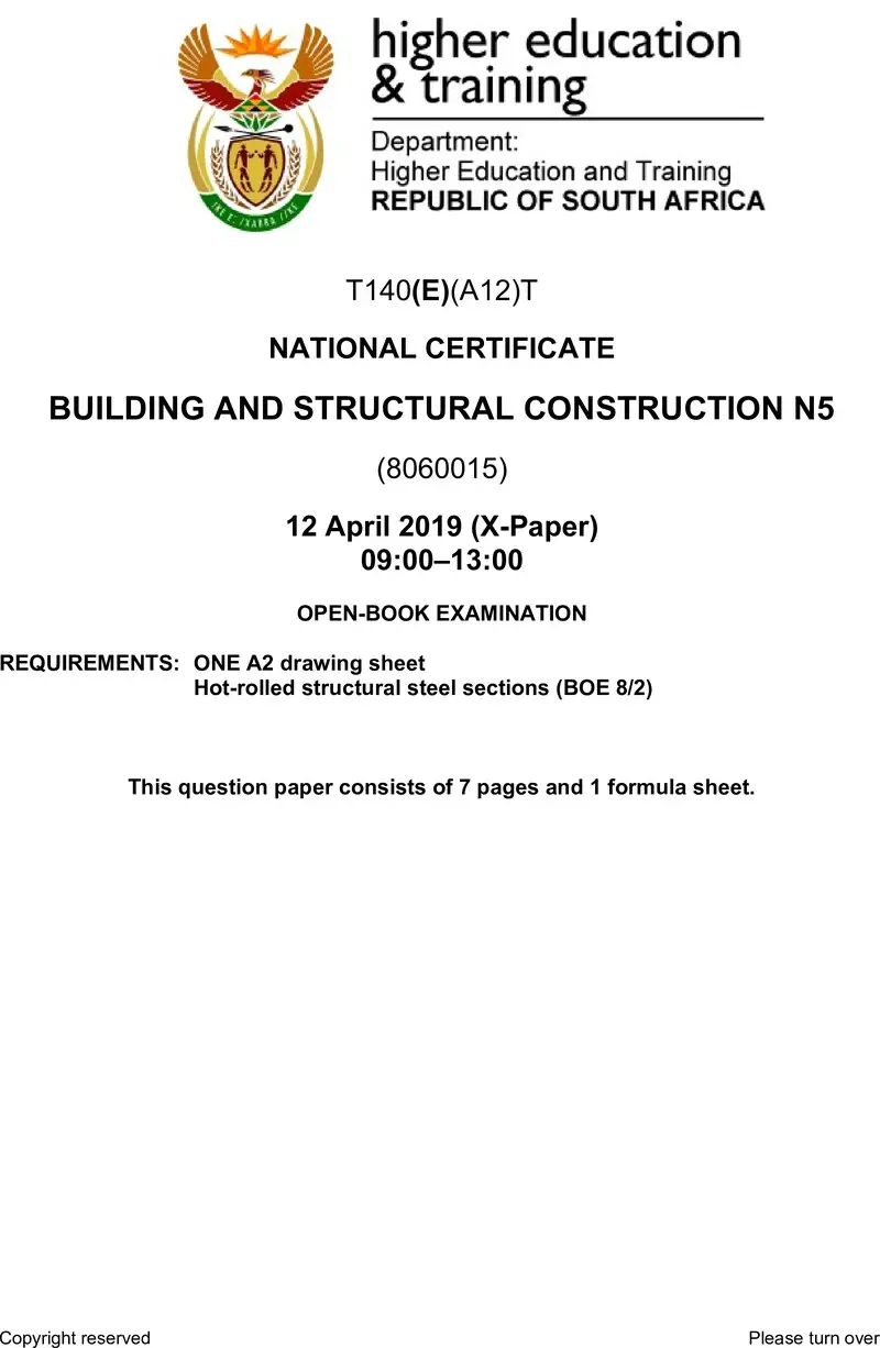 T170 Building And Structural Construction N5 QP Apr 2019 preview