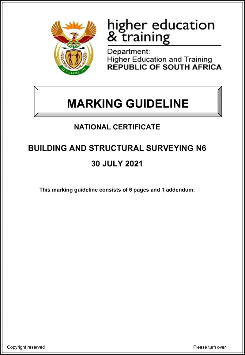And Structural Surveying N6 Aug MEMO 2021 Ed preview
