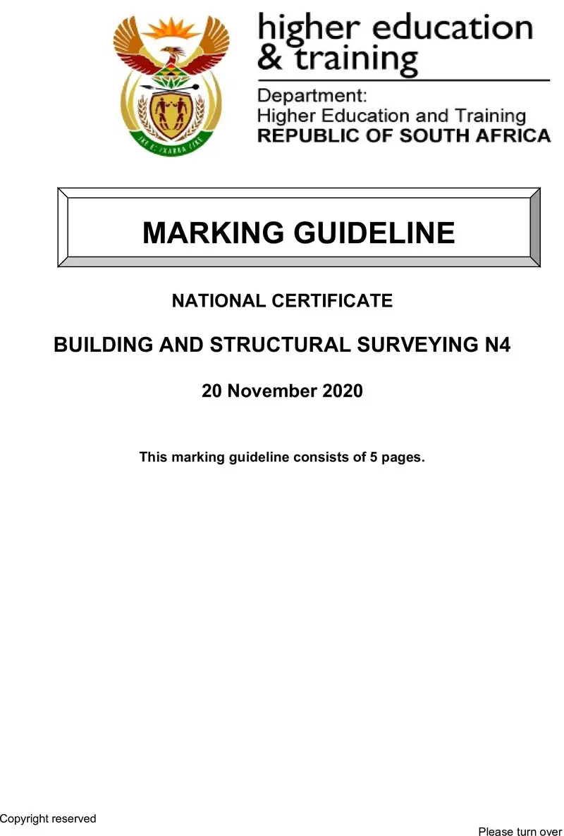 T160 Building And Structural Surveying N4 MG 2020 preview