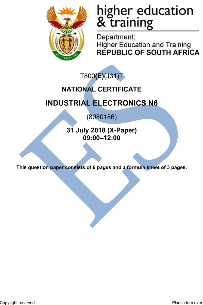 Electronics N6 Exam Paper 2 2018 preview