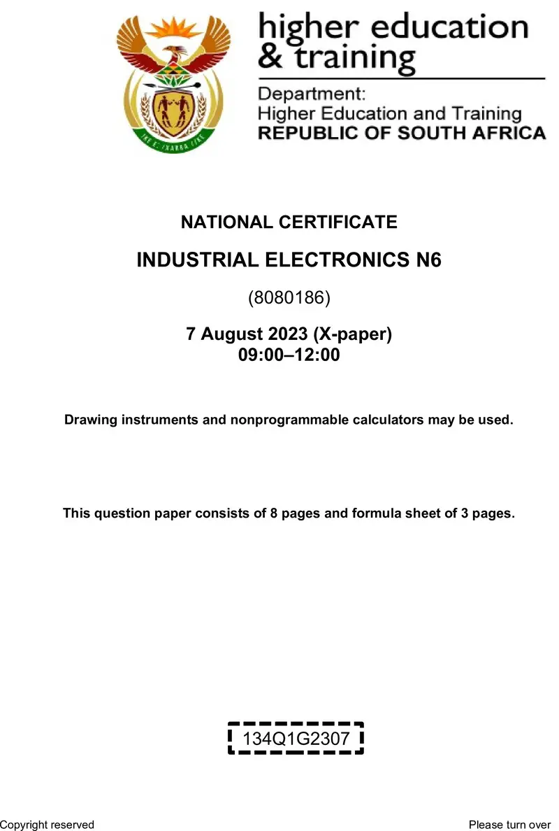 T800 Industrial Electronics N6 Aug QP 2023 preview