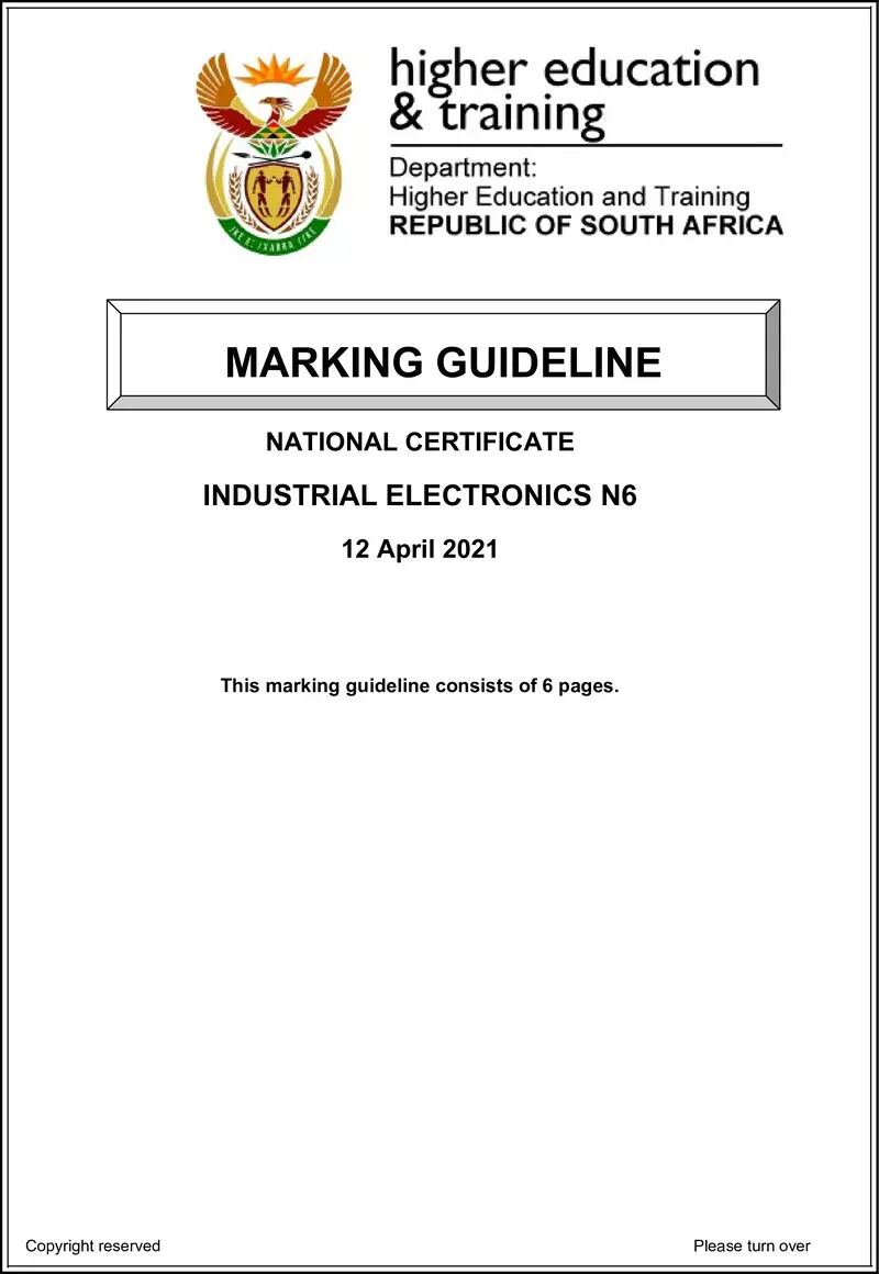 T800 Industrial Electronics N6 MEMO Apr 2021 preview