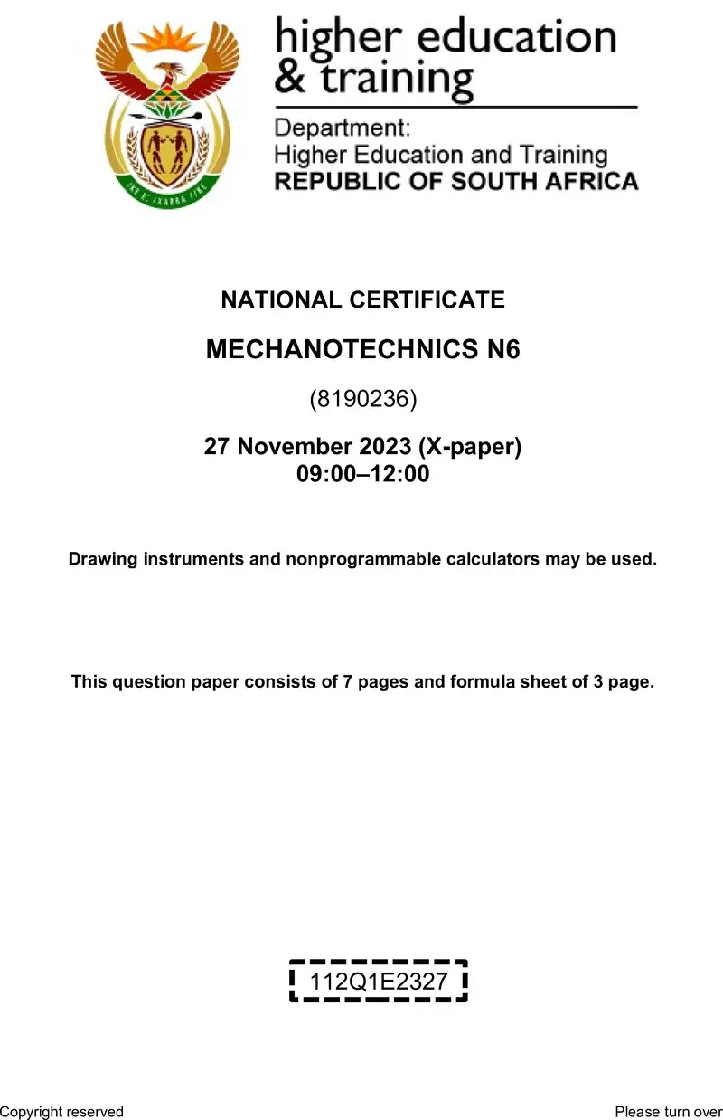 T1120 Mechanotechnics N6 Nov QP 2023 preview