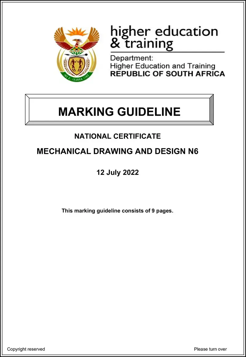 Drawing And Design N6 MEMO Aug 2022 preview