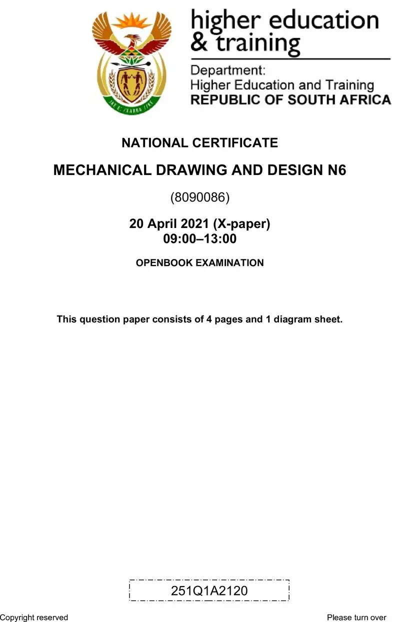 T1090 Mechanical Drawing And Design N6 QP Apr 2021 preview