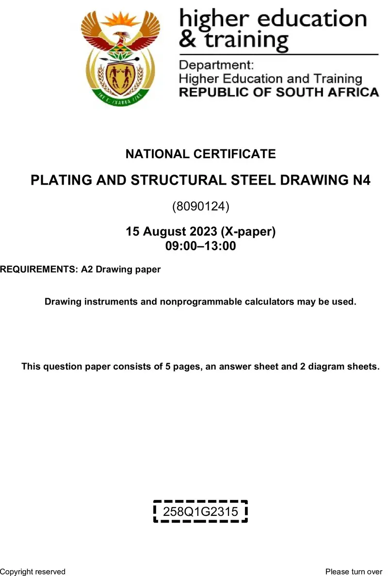 T1360 Plating And Structural Steel Drawing N4 Aug QP 2023 Edit preview