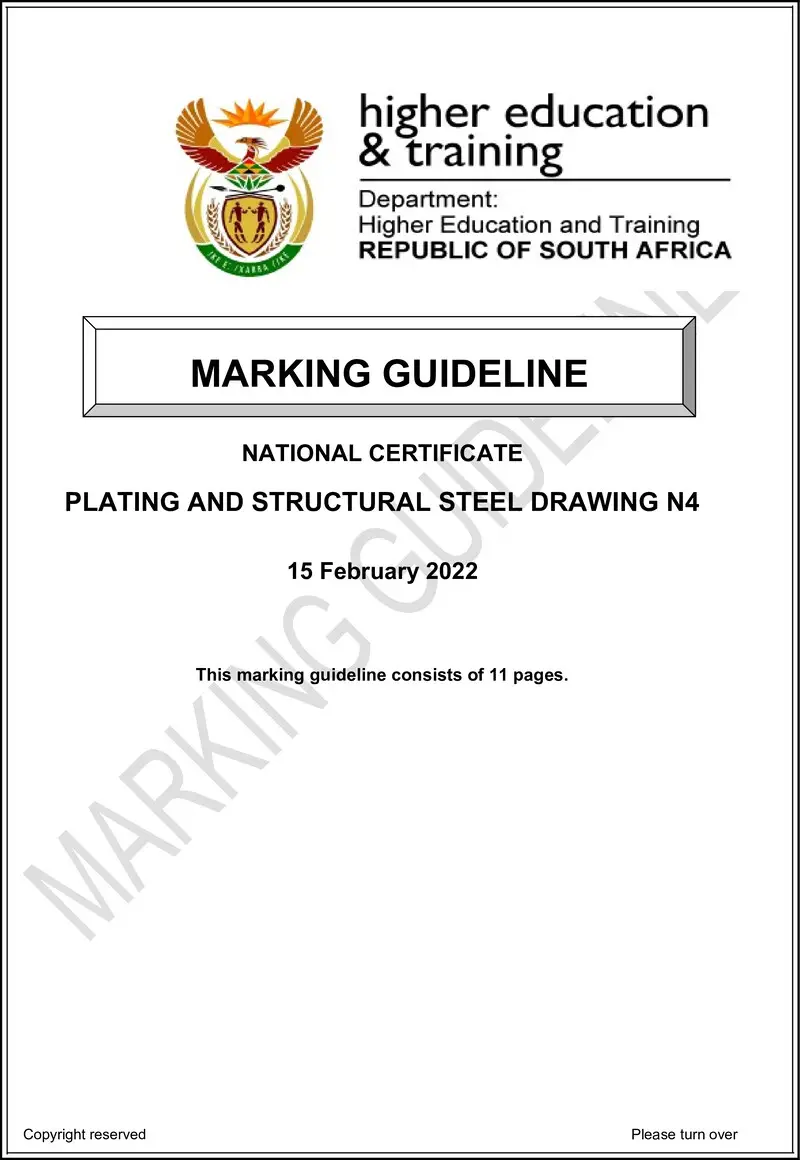 T1360 Plating And Structural Steel Drawing N4 MEMO April 2022 preview