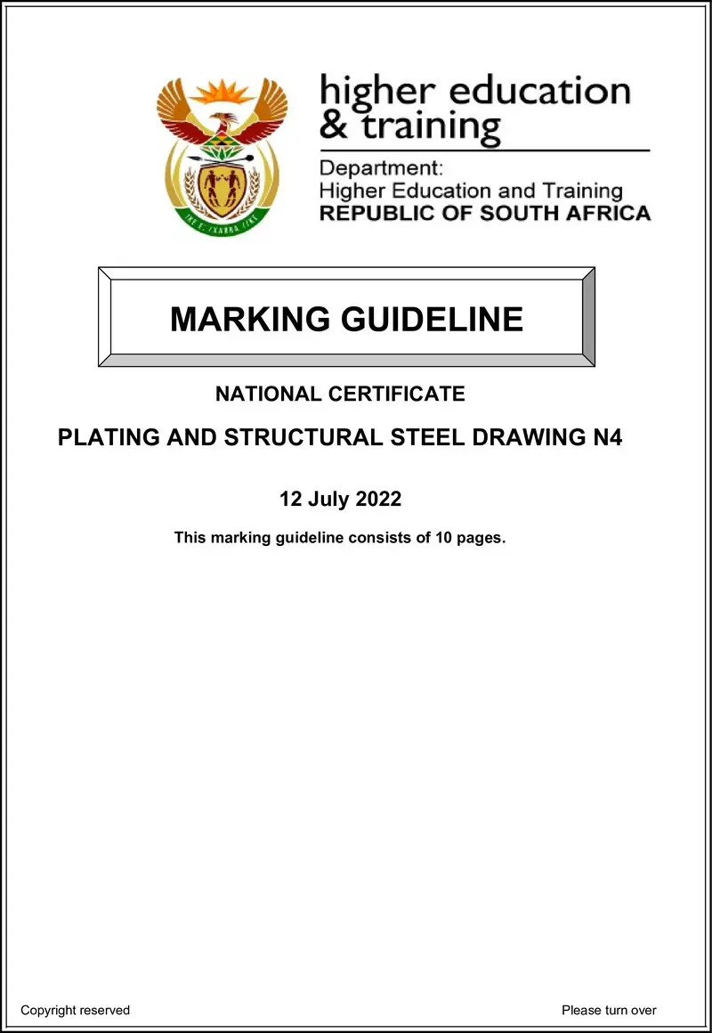 T1360 Plating And Structural Steel Drawing N4 MEMO Aug 2022 preview