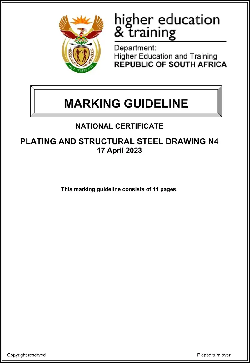 T1360 Plating And Structural Steel Drawing N4 MEMO Nov 2022 April 2023 preview