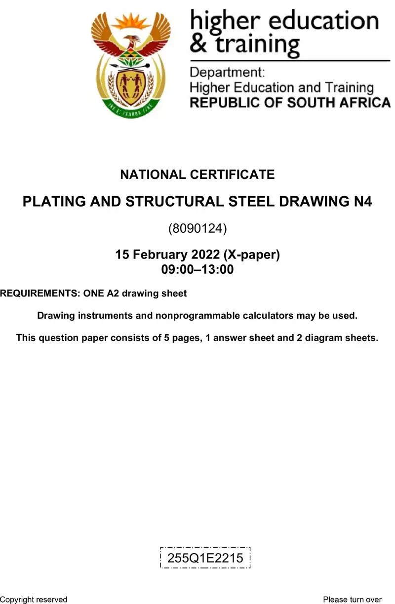 T1360 Plating And Structural Steel Drawing N4 QP April 2022 preview