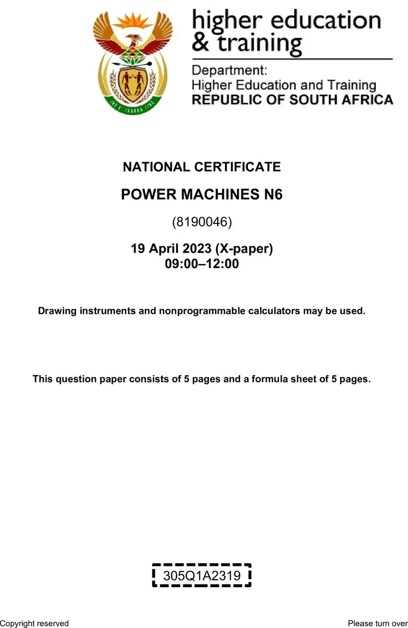 T1400 Power Machines N6 QP April 2023 preview