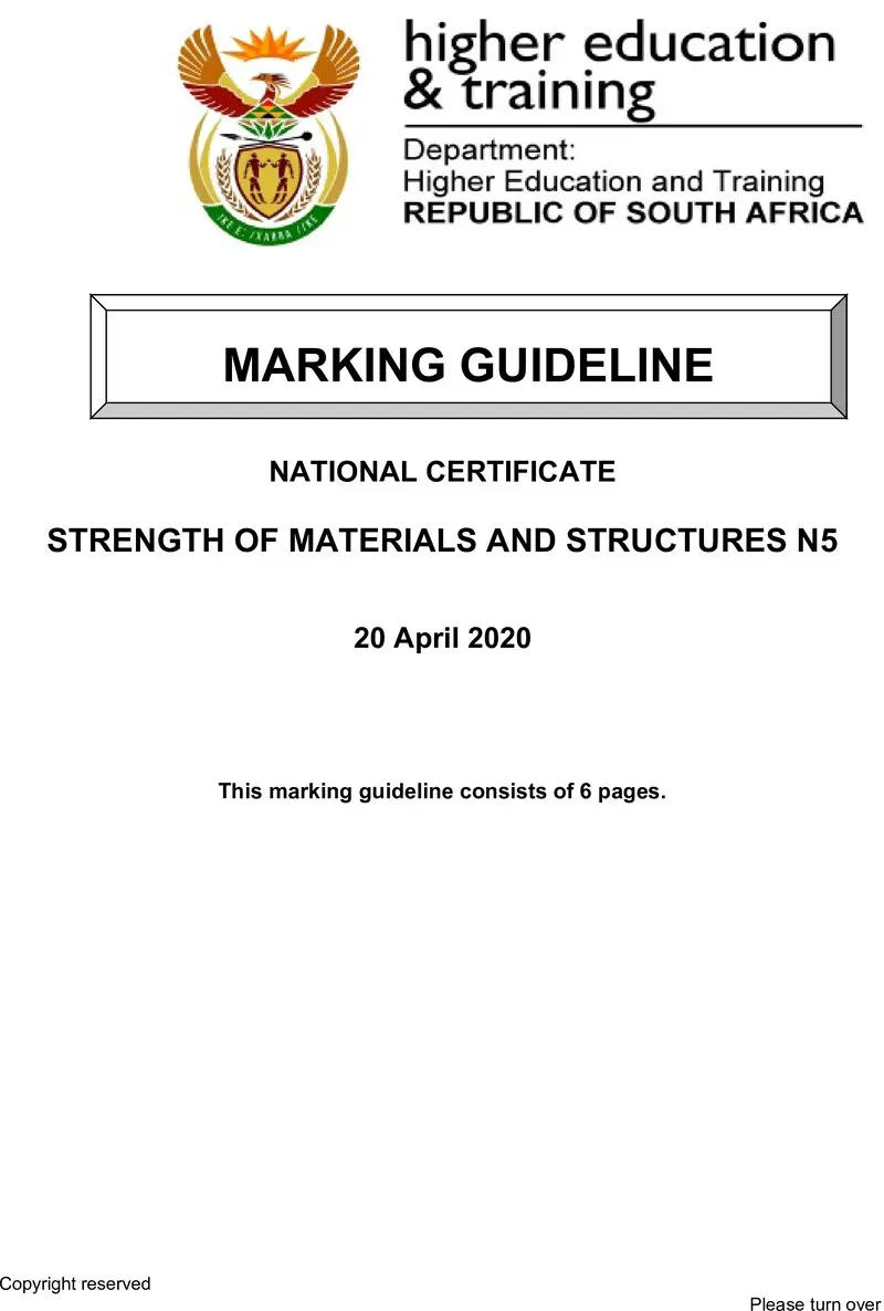Of Materials And Structures N5 MEMO April 2020 preview