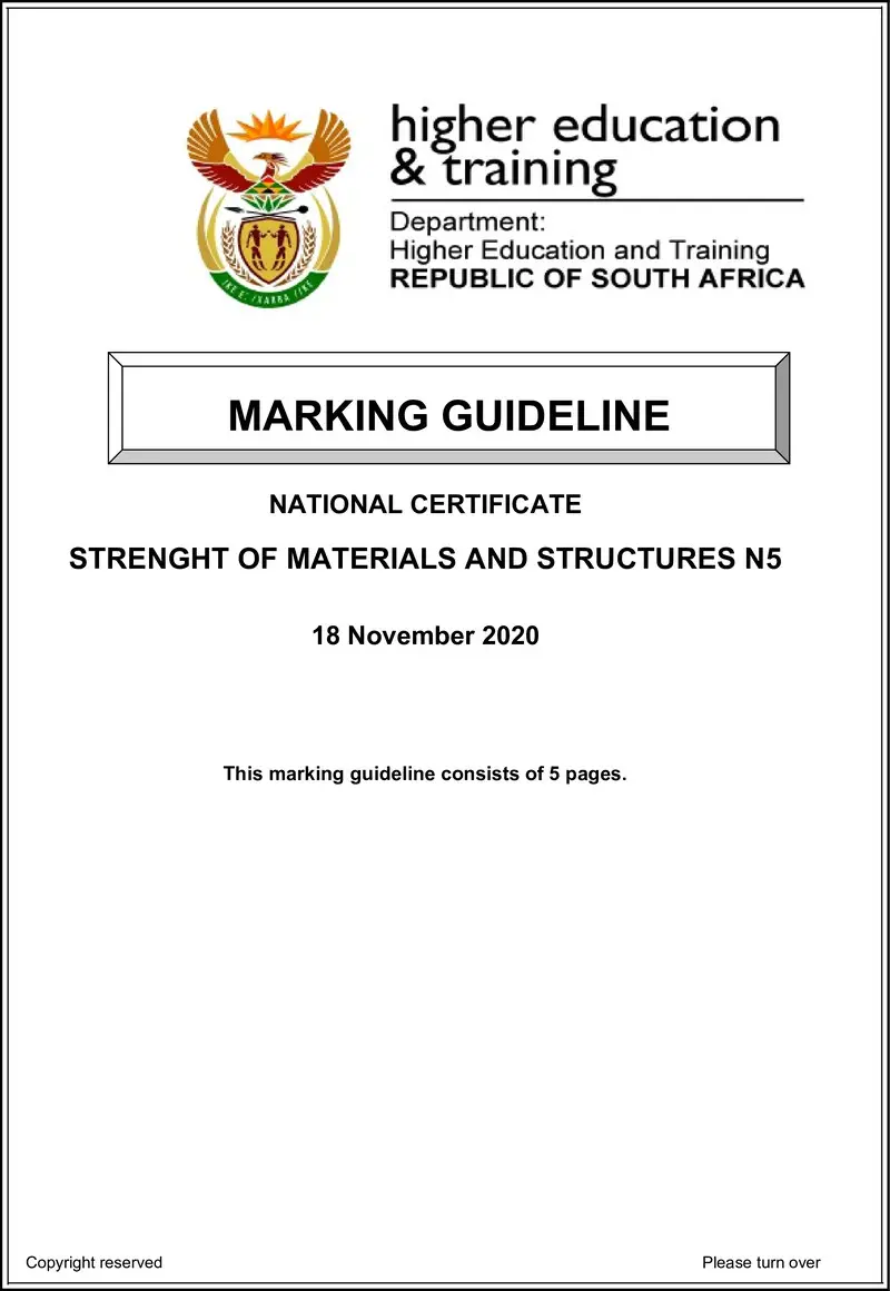 Of Materials And Structures N5 MEMO Aug 2020 preview