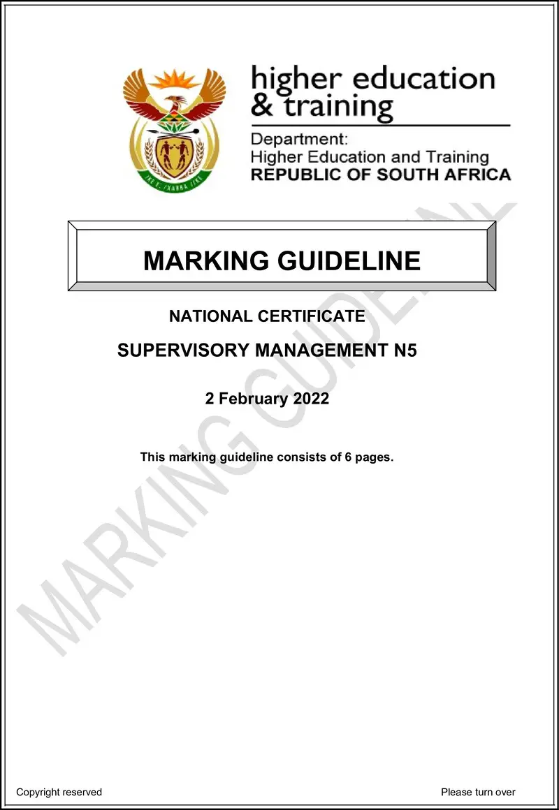 T1700 Supervisory Management N5 MEMO April 2022 preview
