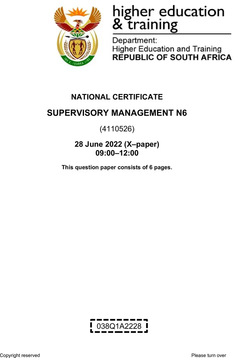 T1710 Supervisory Management N6 Aug QP 2022 preview