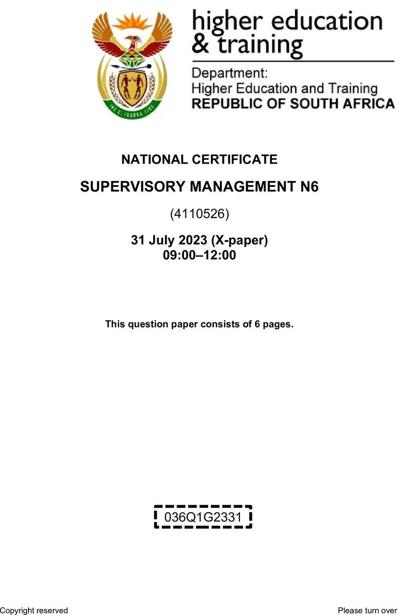 T1710 Supervisory Management N6 Aug QP 2023 Edited preview