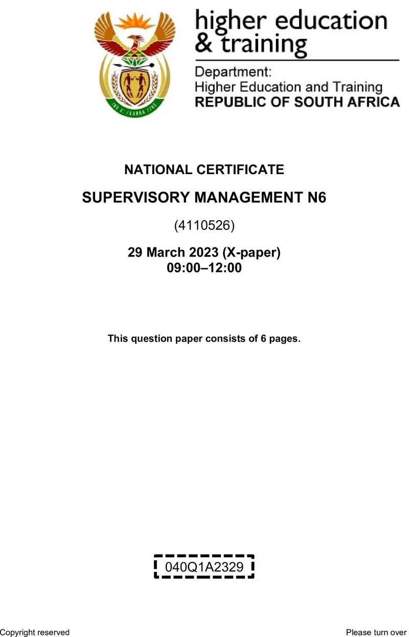 T1710 Supervisory Management N6 QP April 2023 preview