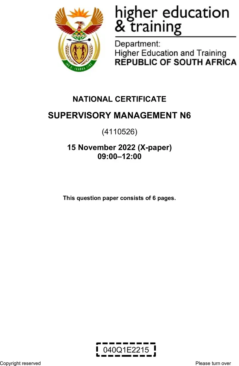 T1710 Supervisory Management N6 QP Nov 2022 Edited preview