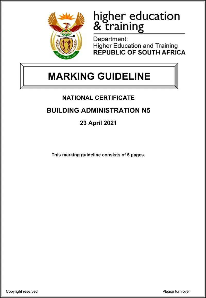 T100 Building Administration N5 MEMO Apr 2021 preview