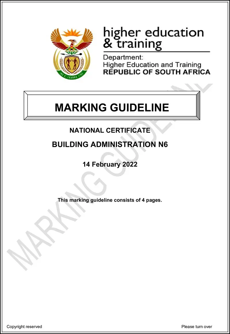 T110 Building Administration N6 MEMO April 2022 preview